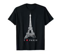 Parigi Torre Eiffel Vintage Skyline Amore Francia Love Paris Maglietta