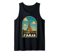 Parigi Torre Eiffel Vintage Travel Retro Parigino Canotta