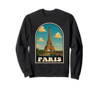 Parigi Torre Eiffel Vintage Travel Retro Parigino Felpa