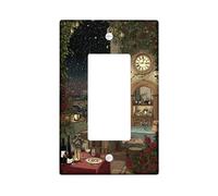 Parigi Tower - Copertura per interruttore singolo a bilanciere per bagno, romantico orologio vintage con rose, nessuna plastica verde, dimensioni standard, decorazione per soggiorno, camera da letto