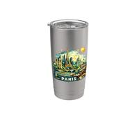 Parigi vintage Torre Eiffel, Montmartre Bicchiere termico in acciaio inox doppia parete