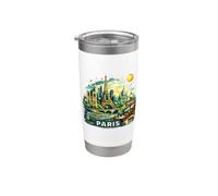 Parigi vintage Torre Eiffel, Montmartre Bicchiere termico in acciaio inox doppia parete
