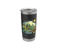 Parigi vintage Torre Eiffel, Montmartre Bicchiere termico in acciaio inox doppia parete
