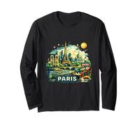 Parigi Vintage Torre Eiffel, Montmartre Maglia a Manica