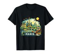Parigi Vintage Torre Eiffel, Montmartre Maglietta