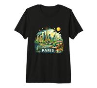 Parigi Vintage Torre Eiffel, Montmartre Maglietta Premium