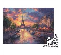 Parigi vista fiume tram. Puzzles 1000 Pezzi In cartone Spesso, Un Puzzles Per Enigma Per Il Relax Mentale, Ideale Per Partita Puzzle Game, Puzzle 52x38cm/1000pcs