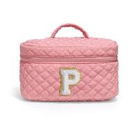Parima Beauty case da donna e ragazza, colore bianco/rosa, borsa per il trucco personalizzata, borsa per trucchi, grande beauty case regalo per donne, adolescenti, ragazze amiche, Colore: rosa., P