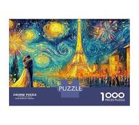 Paris 1000 Pezzi Puzzle Town at Night Décoration De La Maison Fai Da Te, Intrattenimento Creativo, Divertimento Idea Regalo Uomo E Donna Bambini Da 14 Anni E Più 52x38cm/1000pcs