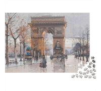 Paris Arc De Triomphe 1000 Pezzi Puzzle Difficile Adulti Arco di Trionfo su una Piovosa Strada Parigina Premium Robusto Alta Qualità Vivace Stimolante Antistress 38x26cm/1000pz