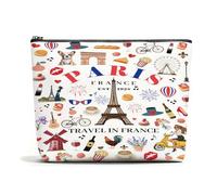 Paris Beauty case per donne e ragazze Francia Borsa per trucchi con chiusura lampo Borsa Francia Portatile Borsa da toilette Donna Parigi Regalo