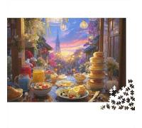 Paris Breakfast Scene 1000 Pezzi Cartone Spesso Pacchetto Puzzle Fans Per Ragazzi 12-18 Anni Allenamento Del Cervello Decorazione Murale 38x26cm/1000pcs
