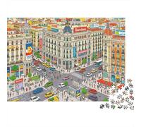 Paris City Scene Jigsaw Puzzles 1000Pc Materiale Riciclabile Busy Streets Anziano Puzzles Impossible Hard Difficult Challenging Educational Game for Men 38x26cm/1000pcs