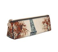 Paris City Tree Eiffel Tower Art Astuccio Per Penne Triangolare Astuccio Matite Con Cerniera Sacchettoper Per Cosmetico Studenti Adulti