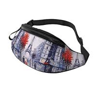 Paris City Tree Eiffel Tower Art Marsupi per uomo Donna con cinturino regolabile per corsa Viaggi Escursionismo Dog Walking Allenamento