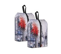 Paris City Tree Eiffel Tower Art Print Durable Travel Shoe Bags for Storage and Packing, borsa per scarpe impermeabile con cerniera liscia, 2 pezzi, One Size, Chiusura con cerniera, con cinturino