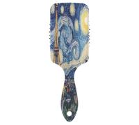 Paris Eiffel asciugamano a notte stellata cuscino pettine per capelli, spazzola districante per capelli, spazzola antistatica, spazzola per capelli da viaggio