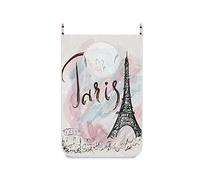 Paris Eiffel - Cesto portabiancheria sospeso con ganci, per bagno, camera da letto, ripostiglio, parete, college, guardaroba, dietro le porte 20x29.5inx1 Multi