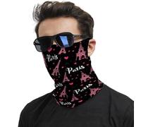 Paris Eiffel Heart Antivento Fascia per Capelli Stampato Bandana Protezione del Viso per Ciclismo Campeggio Sports