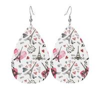 Paris Eiffel Tower And A Heart Orecchini In Pelle A Goccia Per Donne Leggeri Orecchini Da Donna In Finta Pelle Lussuoso Ciondolo Con Pendente A Goccia Per Balli Uso Quotidiano Matrimoni