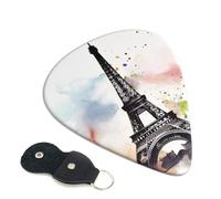Paris Eiffel Tower - Confezione da 6 plettri (0,46 mm/0,71 mm/0,96 mm), adatti per chitarra e ukulele