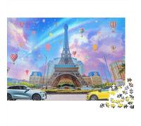 Paris Fantasy 1000 Piece Jigsaw Puzzle Riciclato Eiffel Tower Anziani Puzzles Festa Gioco Accessori Sviluppo Bambini‘s Intelligenza Educativo Divertente 38x26cm/1000pcs