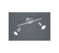 PARIS FARETTO DA SOFFITTO CON 2 SPOT LED GU10 CON SNODI BIANCO,ACCIAIO O NERO LARGHEZZA CM 25