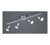 PARIS FARETTO DA SOFFITTO CON 4 SPOT LED GU10 CON SNODI BIANCO, ACCIAIO O NERO LARGHEZZA CM 50