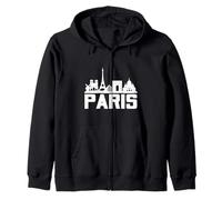 Paris France Eiffel Tower Skyline Graphic Tee Shirts, Paris Felpa con Cappuccio