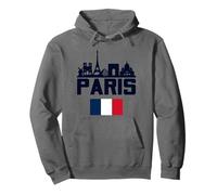 Paris France Eiffel Tower Skyline Graphic Tee Shirts, Paris Felpa con Cappuccio