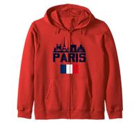 Paris France Eiffel Tower Skyline Graphic Tee Shirts, Paris Felpa con Cappuccio