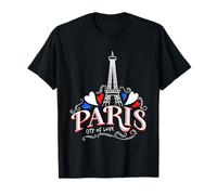 Paris France Flag and Eiffel Tower Graphic Tee shirts, Paris Maglietta