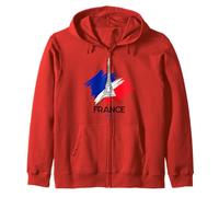 Paris France Flag & Eiffel Tower Graphic Tee Shirts, Paris Felpa con Cappuccio