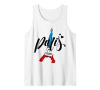 Paris France Flag with Eiffel Tower Tee Shirts, Paris Sketch Canotta