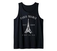 Paris France - Maglietta Vintage Torre Eiffel C'Est la Vie Canotta