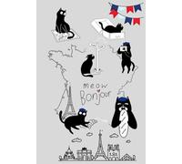 Paris French Cat Hardcover Journal Notebook - Perfect Gift For Cat Lover