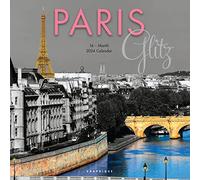 Paris Glitz | 2024 12 x 24 Inch Monthly Square Wall Calendar | Graphique de France | History France Monuments