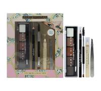 Paris Hilton Brow Collection Set - Make Up Kit Includes Eyebrow Pallet, Eyebrow Pencil and Highlighter, Spoolie and Tweezer - Long Lasting - 5 pz