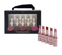 Paris Hilton High-Shine Lipstick Collection - Rossetto Set con rossetto rosa e rosso, per tutto il giorno, confezione da 5