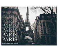 Paris - in schwarz und weiss (Wandkalender 2026 DIN A3 quer), CALVENDO Monatskalender: Stillvoller schwarz weiss Kalender von Paris