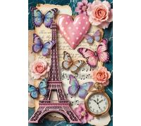Paris Love Journal: A Vintage Shabby Chic Notebook with Butterflies and Roses
