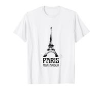 Paris Mon Amour - Torre Eiffel Grafica Artistica a Pennello Maglietta