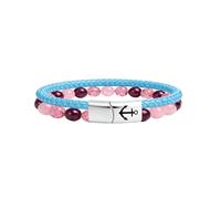 Paris Montana Bracciale da donna in corda nautica e pietra naturale, con chiusura magnetica di sicurezza e incisione a ancora, 19 cm, Corda nautica, nessuna.
