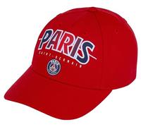 Paris Saint-Germain Cappellino PSG, collezione ufficiale, taglia regolabile, bambino ragazzo, rosso, Taglia unica