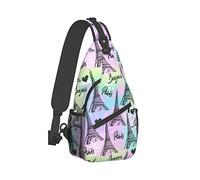 Paris Sling Bag Travel Crossbody Backpack Shoulder Pack Chest Hiking Daypack per donna uomo con cinturino leggero all'aperto