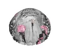 Paris Street Eiffel Tower Cuffia da floreale rosa Cuffia da per donna Cuffia da impermeabile a doppio strato, riutilizzabile.