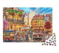 Paris Street Puzzles per Anziani 1000Pc Riciclabile Paper Eiffel View Puzzle for Adultos Interesting Gioco Familiare Props Party Game Props for Home 70x50cm/1000pcs