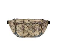 Paris Street Torre Eiffel rosa stampa floreale alla moda marsupio - borsa a tracolla, ideale per viaggi, corsa, escursionismo, ciclismo e altro ancora, Globo del mondo della mappa antica, One Size