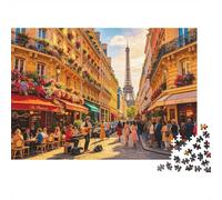 Paris Street View Puzzle 1000 Pezzi Materiale riciclabile Eiffel Tower Puzzles per adulti accessori per il tempo di gioco familiare gioco familiare interessante per la casa 70x50cm/1000 pezzi