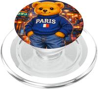 Paris Teddy Bear Street Stories Illustration Graphic Designs PopSockets PopGrip per MagSafe